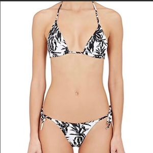 Onia Black and White Plam Bikini Set